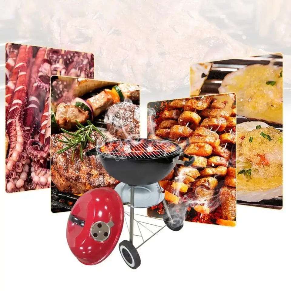 Charcoal Barbecue Grill, Barbecue Smoker Grill For Outdoor Cooking Camping, Heat Control Round BBQ Kettle, Portable Picnic Oven, Foldable Kebab Stove, Football Style BBQ Grill And Oven With Moving Stand, Trolley Grill Kettle Charcoal Barbecue Grill, Barbecue Smoker Grill For Outdoor Cooking Camping, Heat Control Round BBQ Kettle, Portable Picnic Oven, Foldable Kebab Stove, Football Style BBQ Grill And Oven With Moving Stand, Trolley Grill Kettle